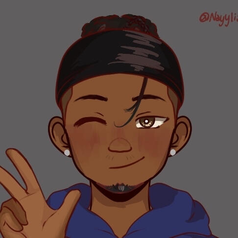 portrait of ryan (me) made using @nayylissah's (on instagram) black-centered picrew